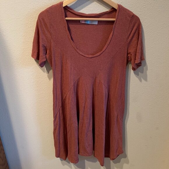 Free People Beach Mauve Scoop Neck Mini Dress - Picture 1 of 5